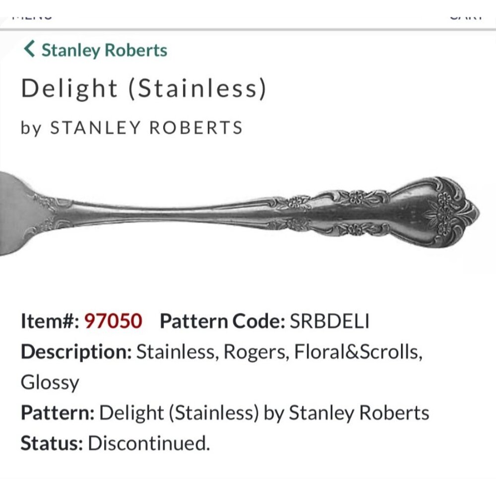 Stanley Roberts Delight Stainless Steel Floral & Scrolls Tablespoons Set Of 8